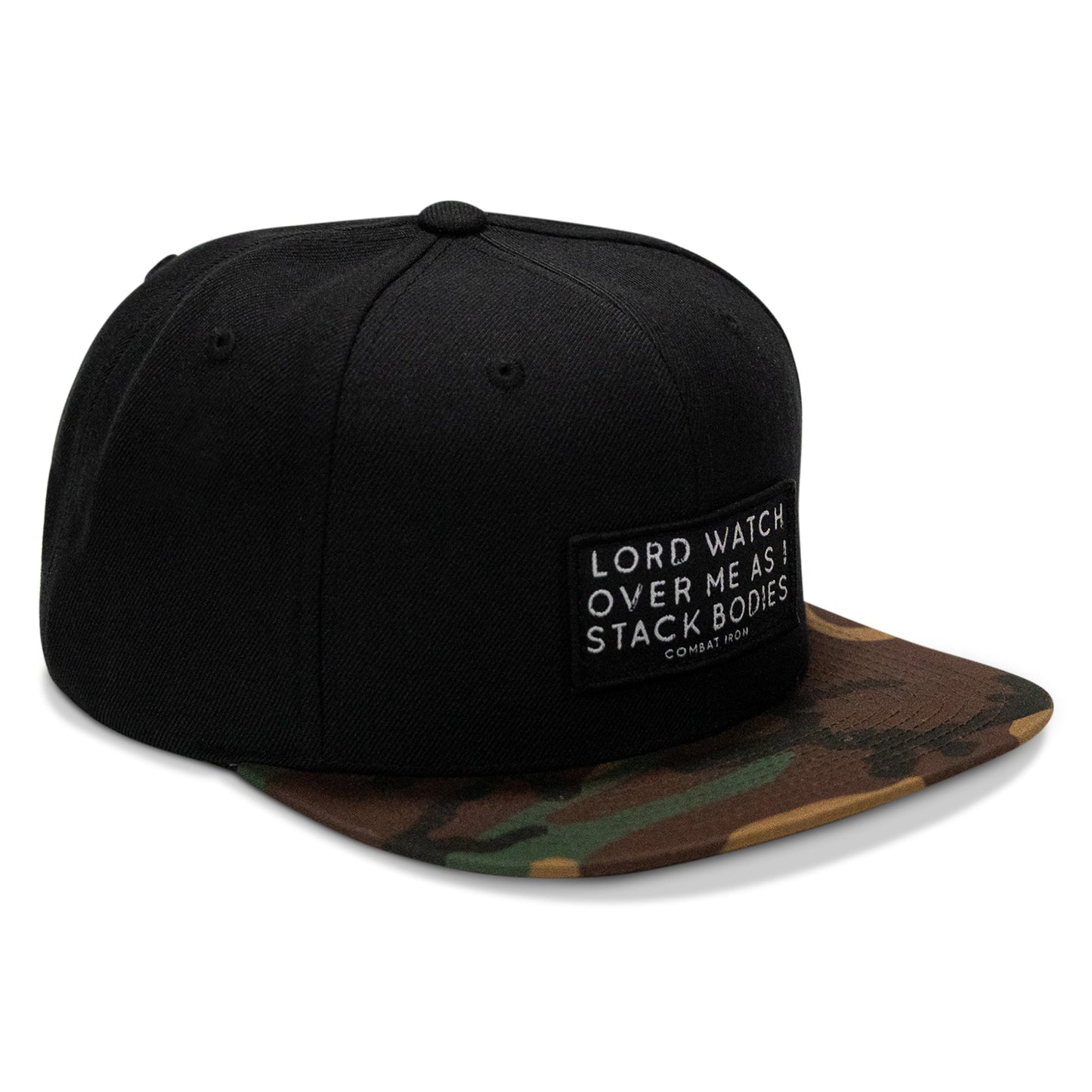 Lord Watch Over Me As I Stack Bodies Patch Flatbill SnapBack Hat