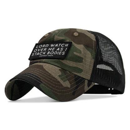 Lord Watch Over Me As I Stack Bodies Patch Tactical Ripstop Mesh Snapback Hat