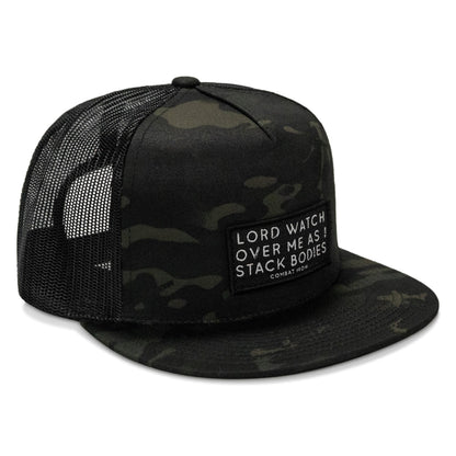 Lord Watch Over Me As I Stack Bodies Patch Flatbill SnapBack Hat