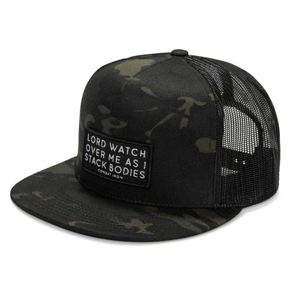 Lord Watch Over Me As I Stack Bodies Patch Flatbill SnapBack Hat
