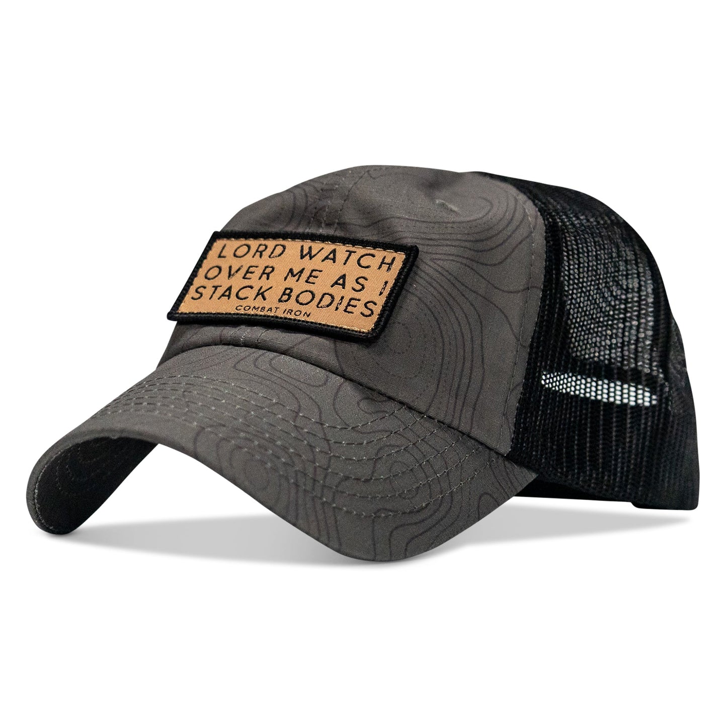 Lord Watch Over Me As I Stack Bodies Tan Patch Tactical Ripstop Mesh Snapback Hat