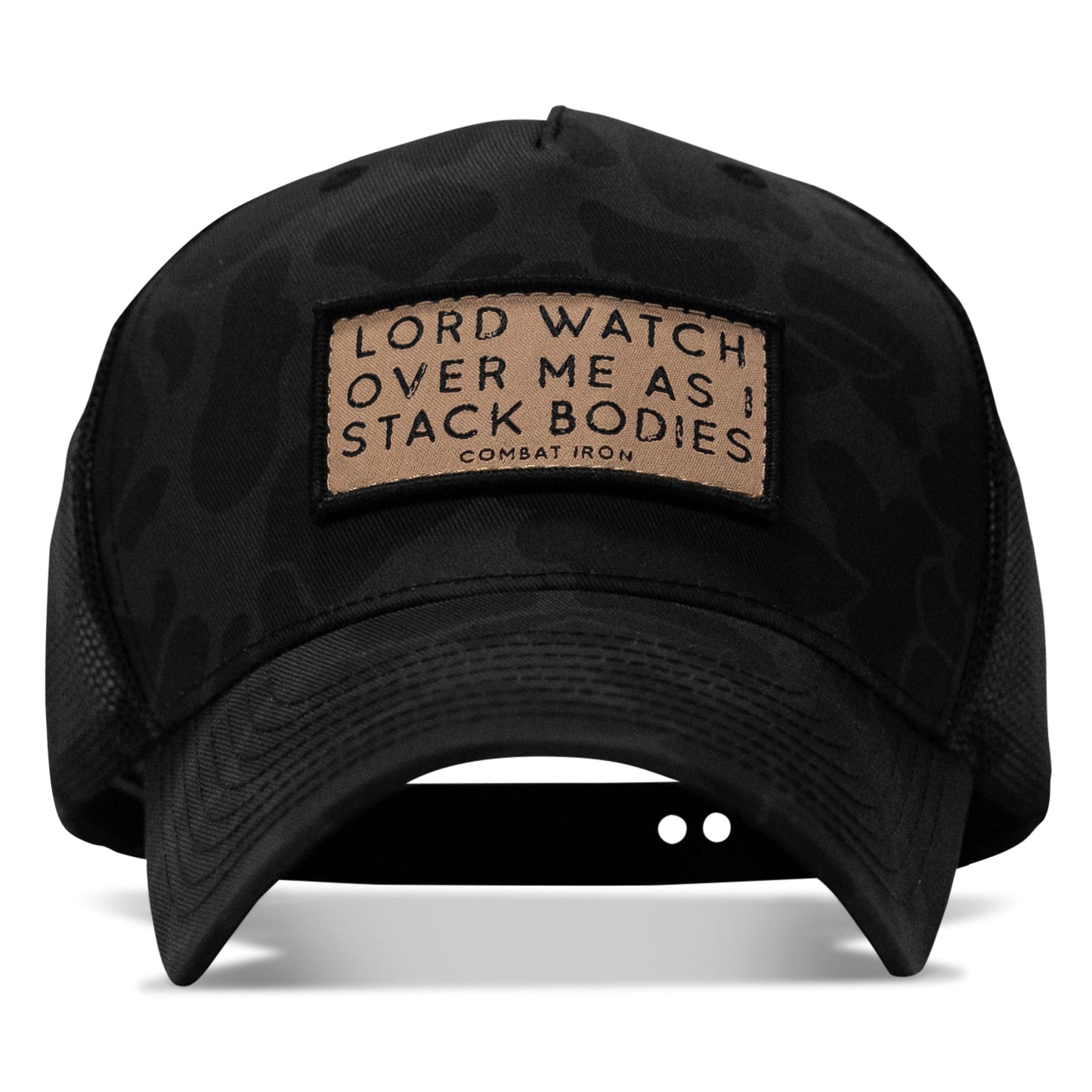 Lord Watch Over Me As I Stack Bodies Tan Patch Snapback Hat