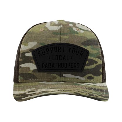 Support Local Paratrooper Leather Patch Tactical Snapback