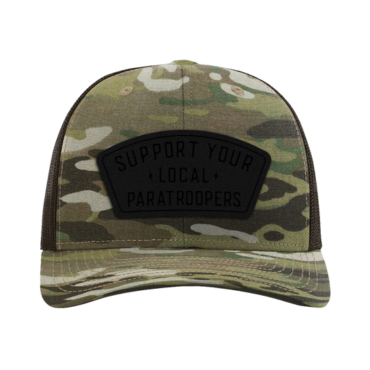 Support Local Paratrooper Leather Patch Tactical Snapback