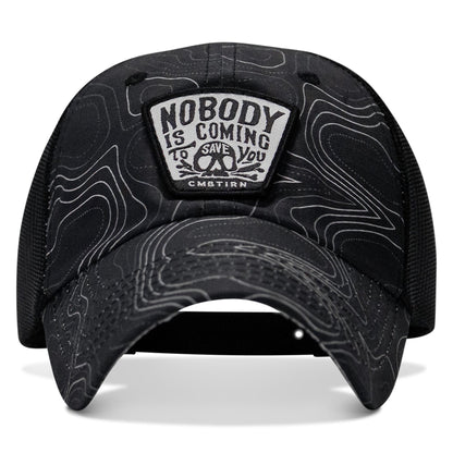 Nobody Is Coming To Save You Skull Patch Ripstop Snapback