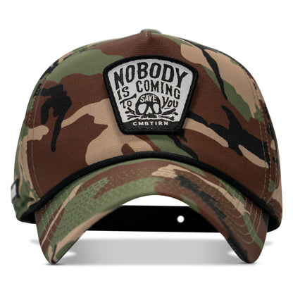 Nobody Is Coming To Save You Skull Patch Waterproof Weekender Snapback