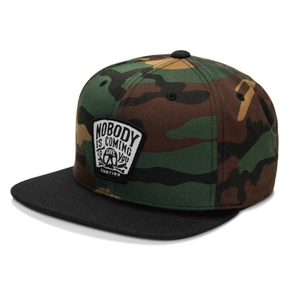 Nobody Is Coming To Save You Patch Flatbill Snapback Hat