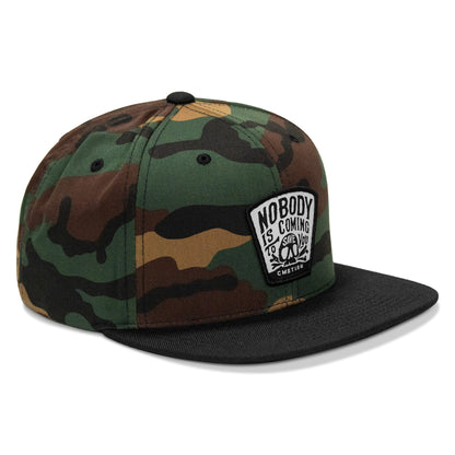 Nobody Is Coming To Save You Patch Flatbill Snapback Hat