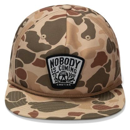 Nobody Is Coming To Save You Patch Flatbill Snapback Hat