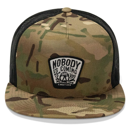 Nobody Is Coming To Save You Patch Flatbill Snapback Hat