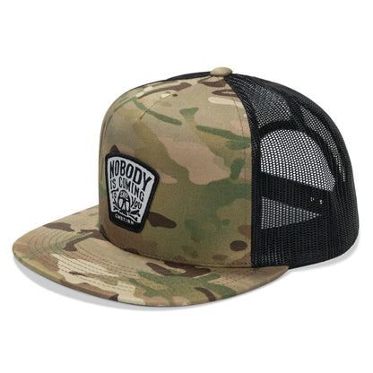 Nobody Is Coming To Save You Patch Flatbill Snapback Hat