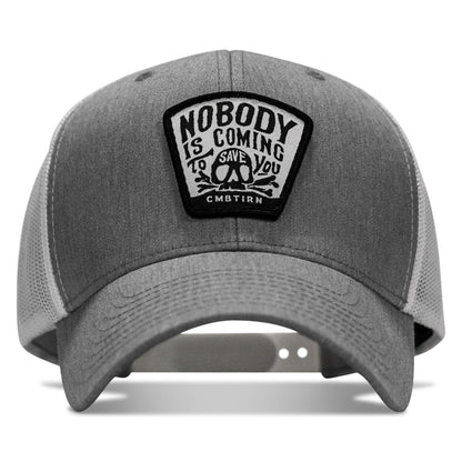 Nobody Is Coming To Save You Skull Patch Snapback Hat