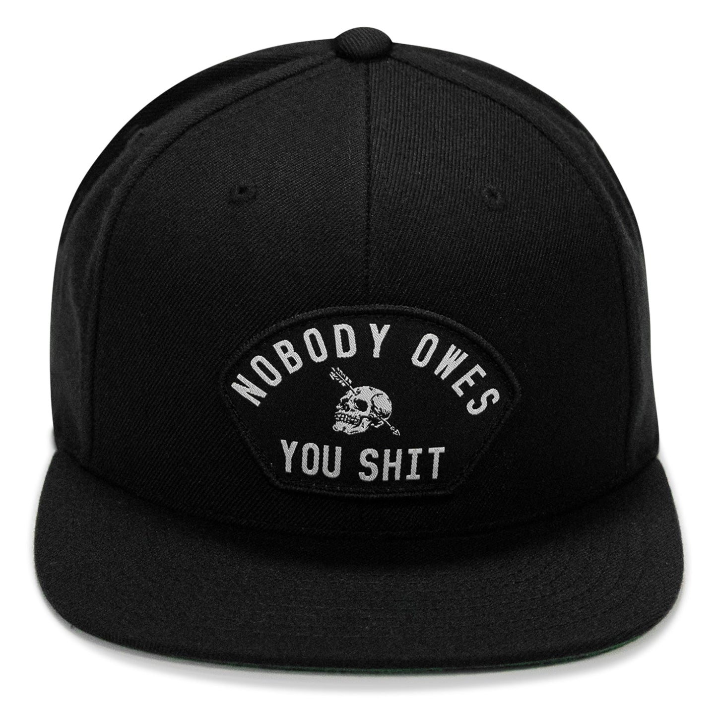 Nobody Owes Your Shit Arched Patch Flatbill SnapBack Hat