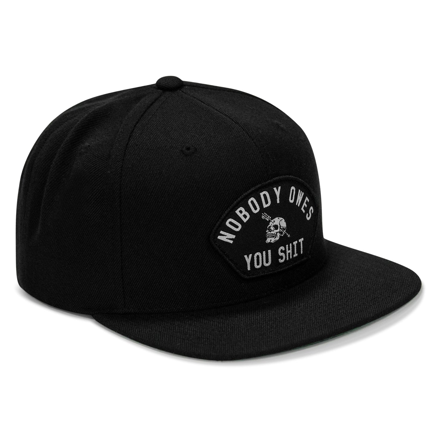 Nobody Owes Your Shit Arched Patch Flatbill SnapBack Hat