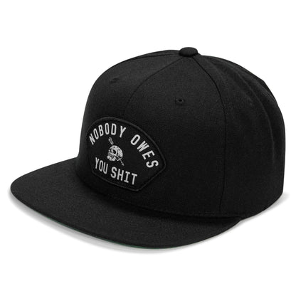 Nobody Owes Your Shit Arched Patch Flatbill SnapBack Hat