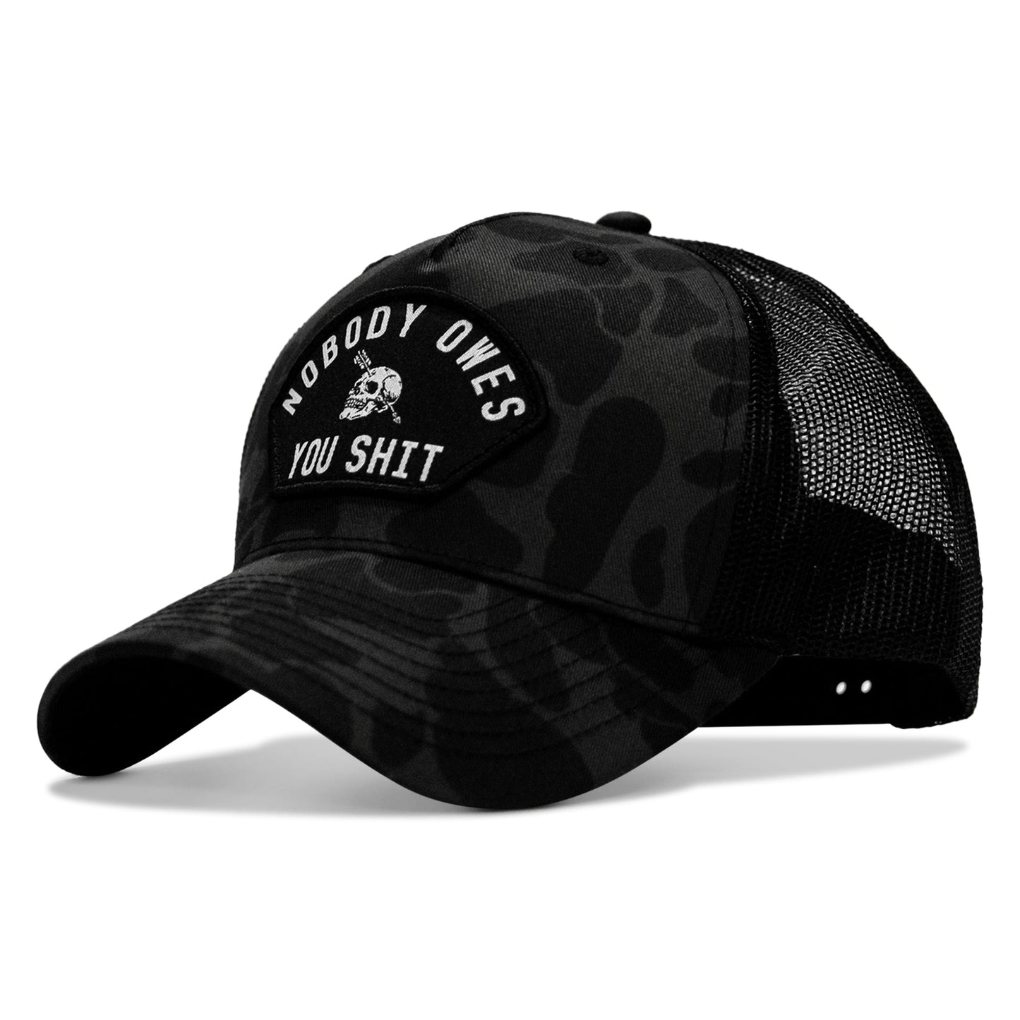 Nobody Owes You Shit Arched Skull Patch Snapback