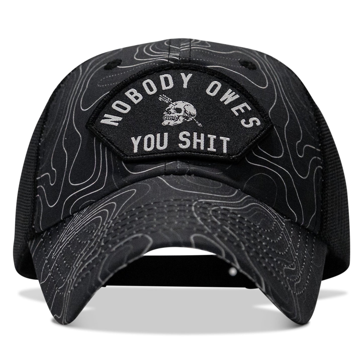 Nobody Owes You Shit Arched Patch Tactical Ripstop Mesh Snapback Hat