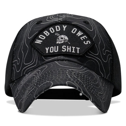 Nobody Owes You Shit Arched Patch Tactical Ripstop Mesh Snapback Hat