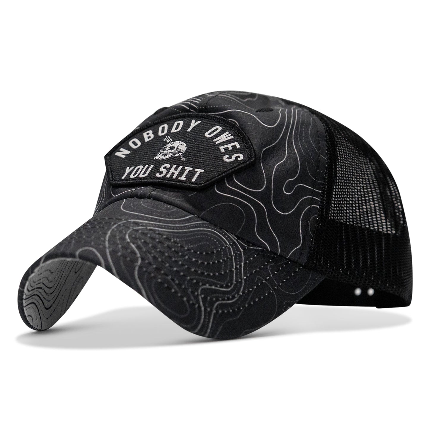 Nobody Owes You Shit Arched Patch Tactical Ripstop Mesh Snapback Hat