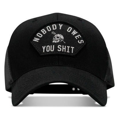 Nobody Owes You Shit Arched Skull Patch Snapback