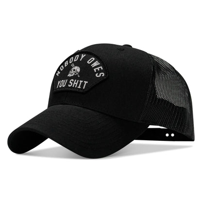 Nobody Owes You Shit Arched Skull Patch Snapback