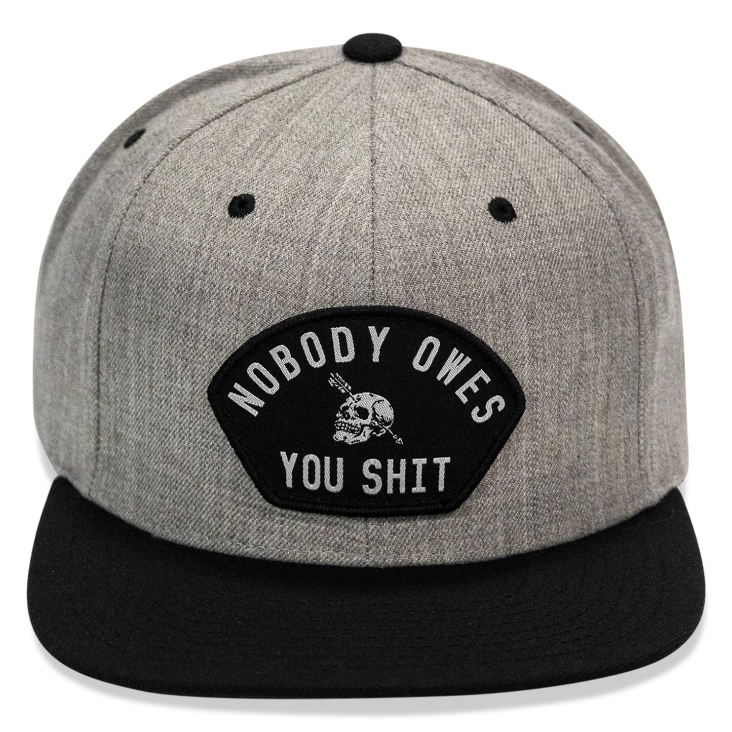 Nobody Owes Your Shit Arched Patch Flatbill SnapBack Hat