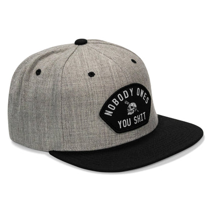 Nobody Owes Your Shit Arched Patch Flatbill SnapBack Hat