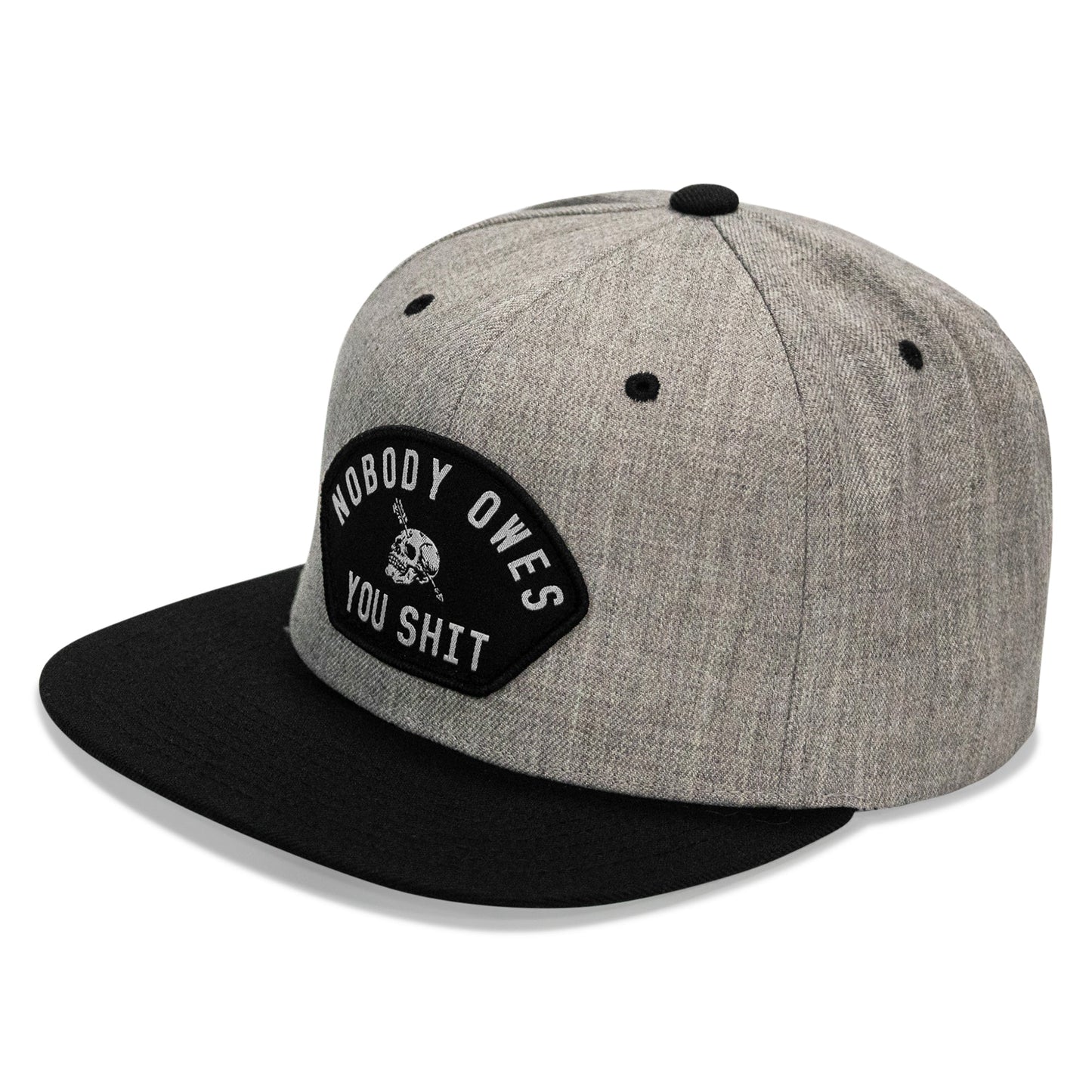 Nobody Owes Your Shit Arched Patch Flatbill SnapBack Hat
