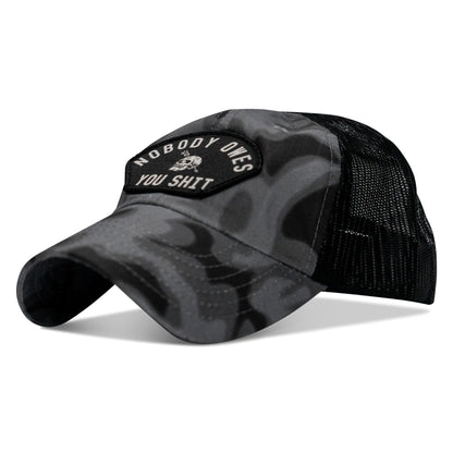 Nobody Owes You Shit Arched Patch Tactical Ripstop Mesh Snapback Hat