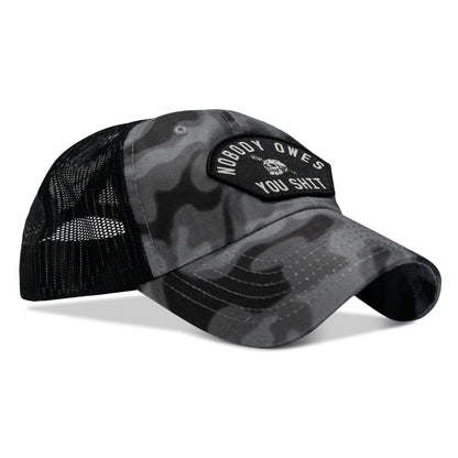 Nobody Owes You Shit Arched Patch Tactical Ripstop Mesh Snapback Hat