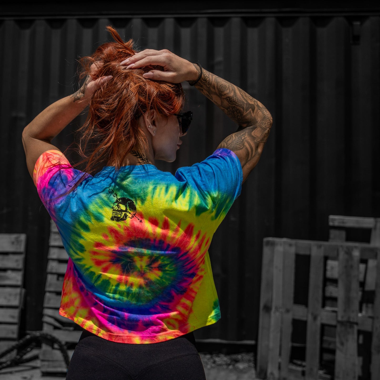 Nobody Owes You Shit Skull Women's Crop Heavyweight Tee