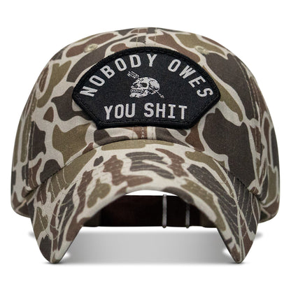 Nobody Owes You Shit Arched Patch Tactical Ripstop Mesh Snapback Hat