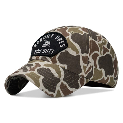 Nobody Owes You Shit Arched Patch Tactical Ripstop Mesh Snapback Hat