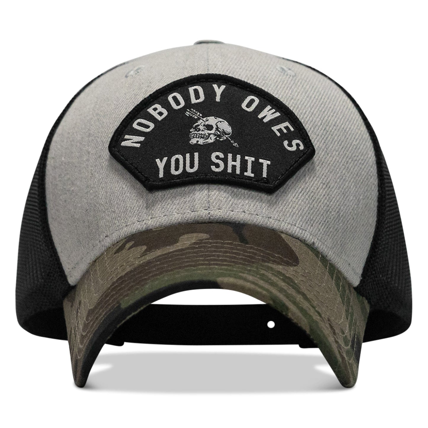 Nobody Owes You Shit Arched Skull Patch Snapback