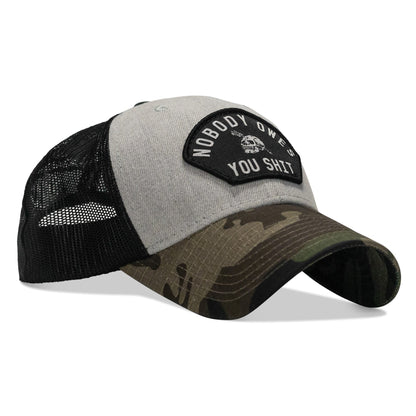 Nobody Owes You Shit Arched Skull Patch Snapback