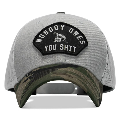 Nobody Owes You Shit Arched Skull Patch Snapback