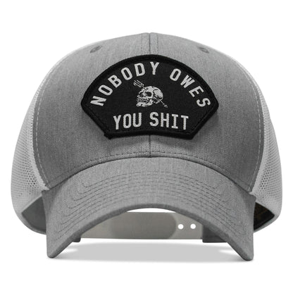 Nobody Owes You Shit Arched Skull Patch Snapback