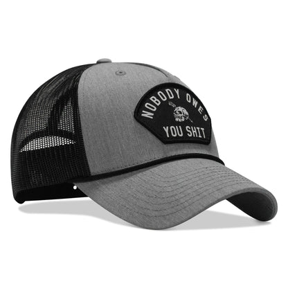 Nobody Owes You Shit Skull Arched Patch Rope Snapback
