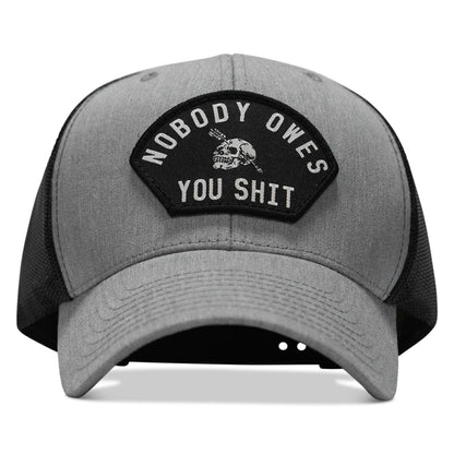 Nobody Owes You Shit Arched Skull Patch Snapback