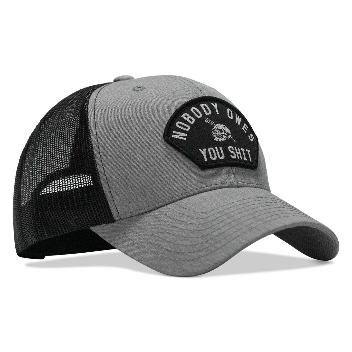 Nobody Owes You Shit Arched Skull Patch Snapback