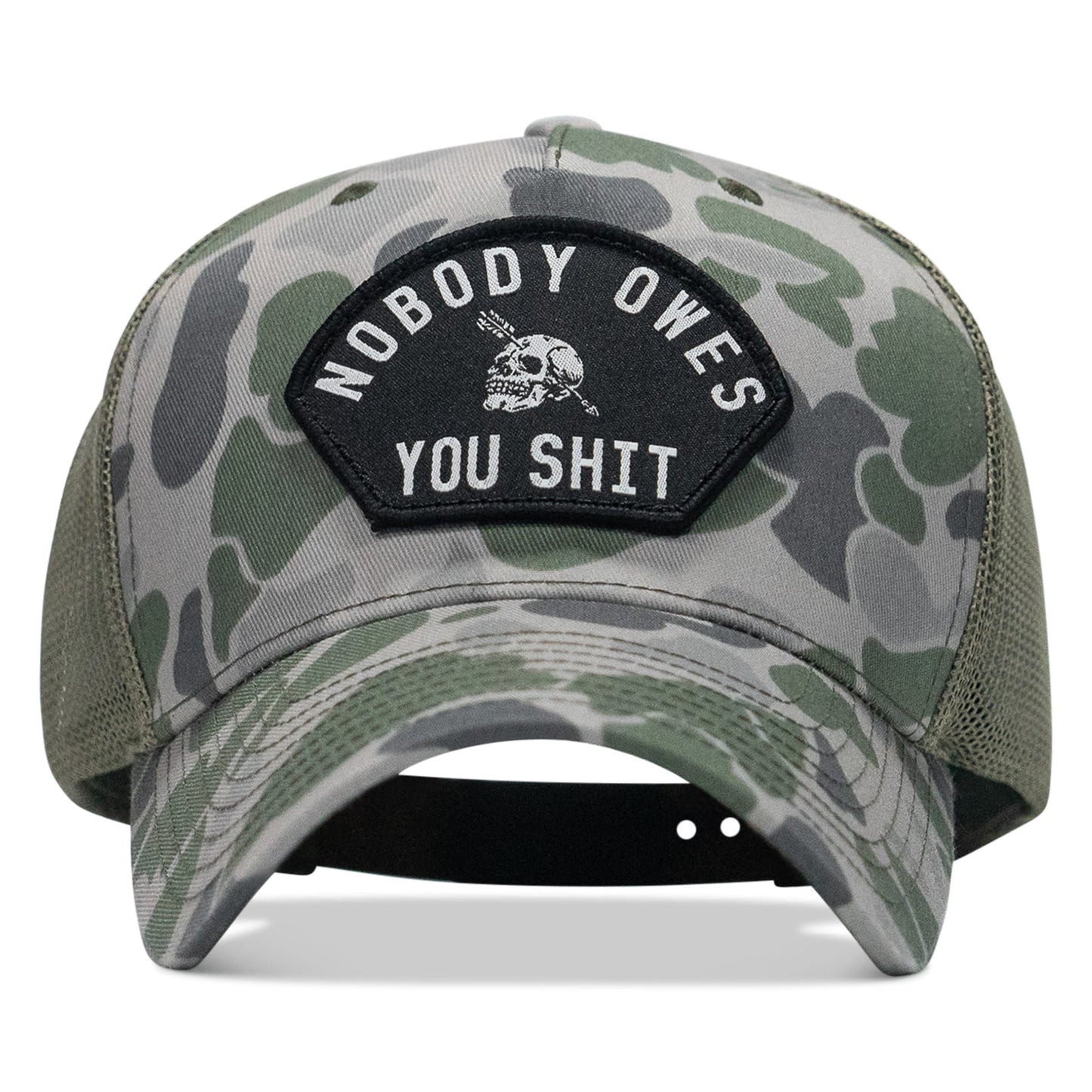 Nobody Owes You Shit Arched Skull Patch Snapback