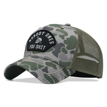 Nobody Owes You Shit Arched Skull Patch Snapback
