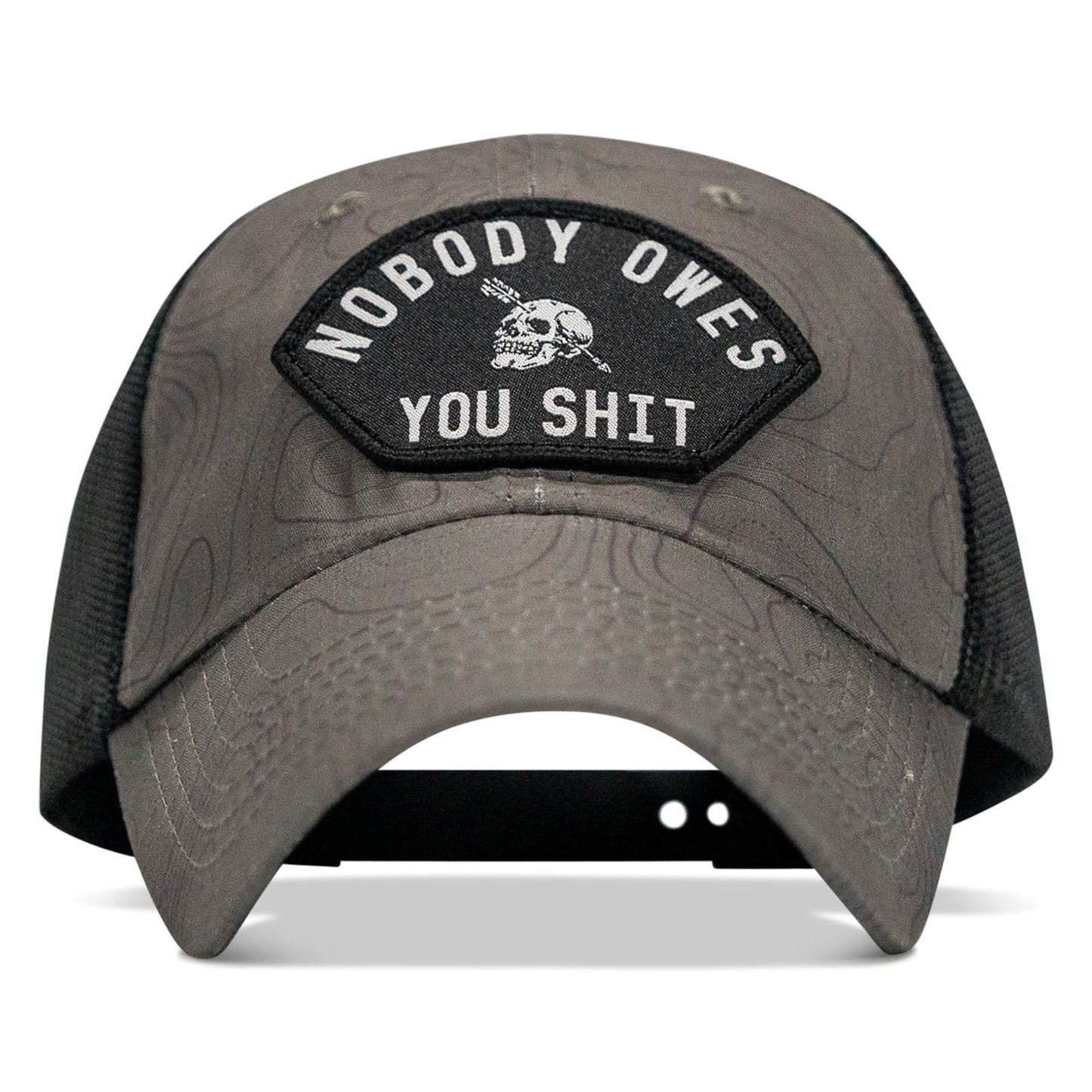 Nobody Owes You Shit Arched Patch Tactical Ripstop Mesh Snapback Hat