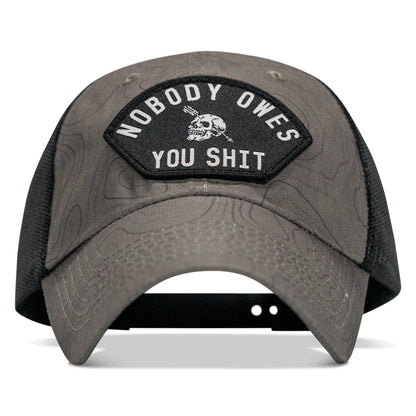 Nobody Owes You Shit Arched Patch Tactical Ripstop Mesh Snapback Hat