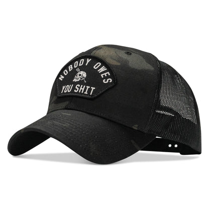Nobody Owes You Shit Arched Skull Patch Snapback