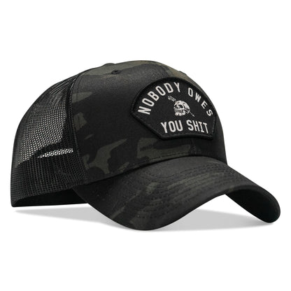 Nobody Owes You Shit Arched Skull Patch Snapback
