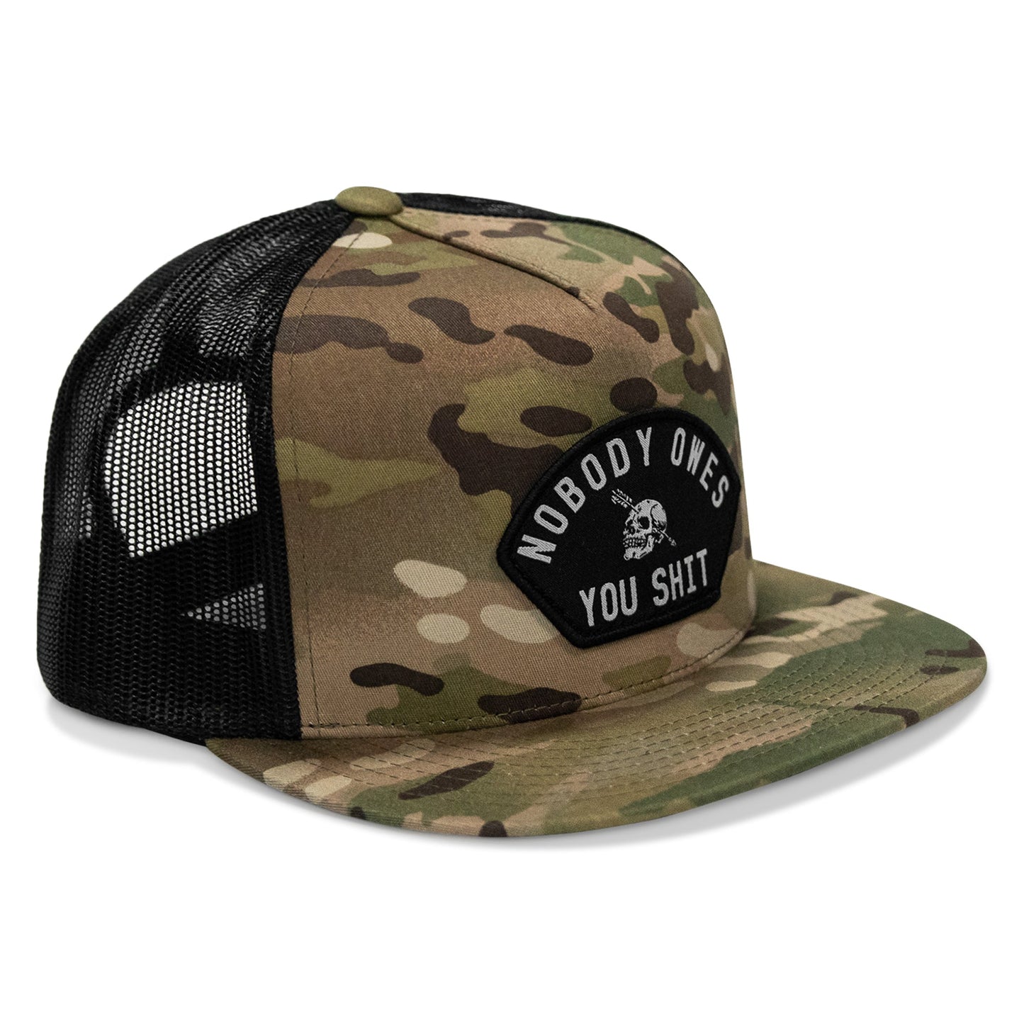 Nobody Owes Your Shit Arched Patch Flatbill SnapBack Hat