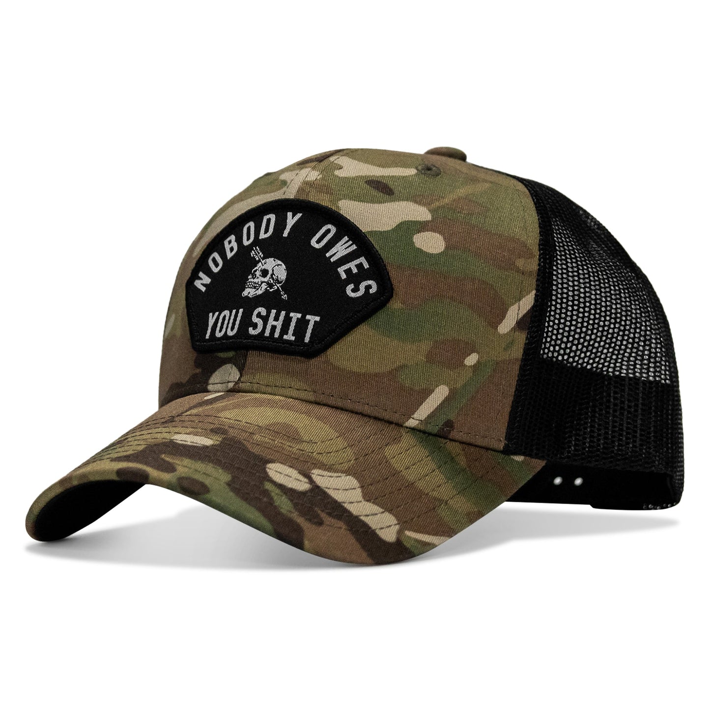 Nobody Owes You Shit Arched Skull Patch Snapback