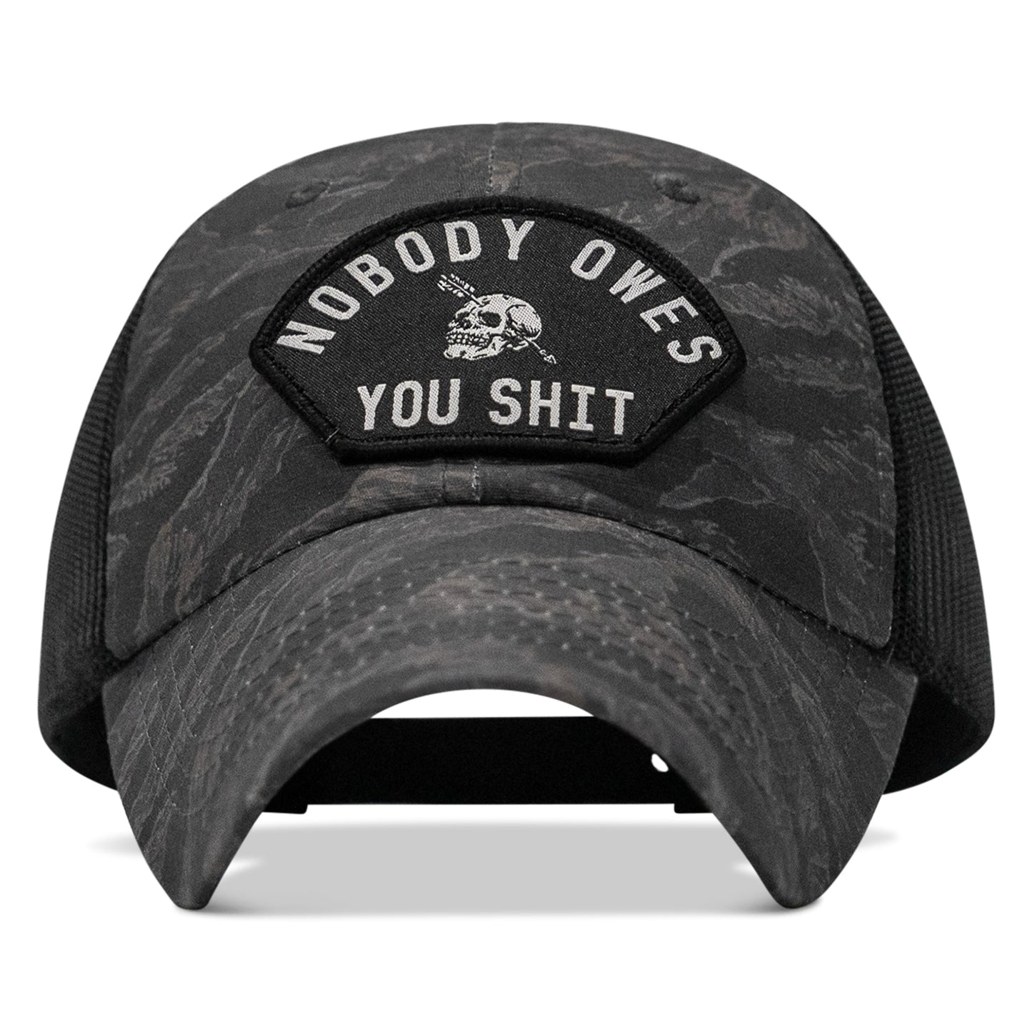 Nobody Owes You Shit Arched Patch Tactical Ripstop Mesh Snapback Hat
