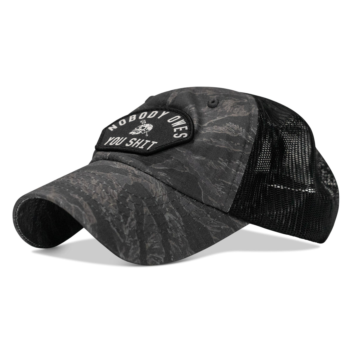 Nobody Owes You Shit Arched Patch Tactical Ripstop Mesh Snapback Hat
